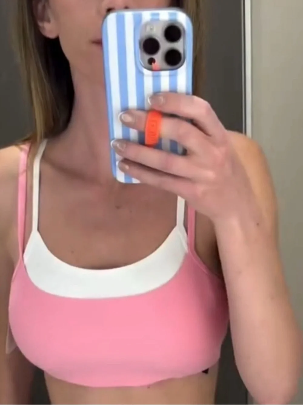 all in motion Pink Double-Strap Leggings & Crop Tank Set